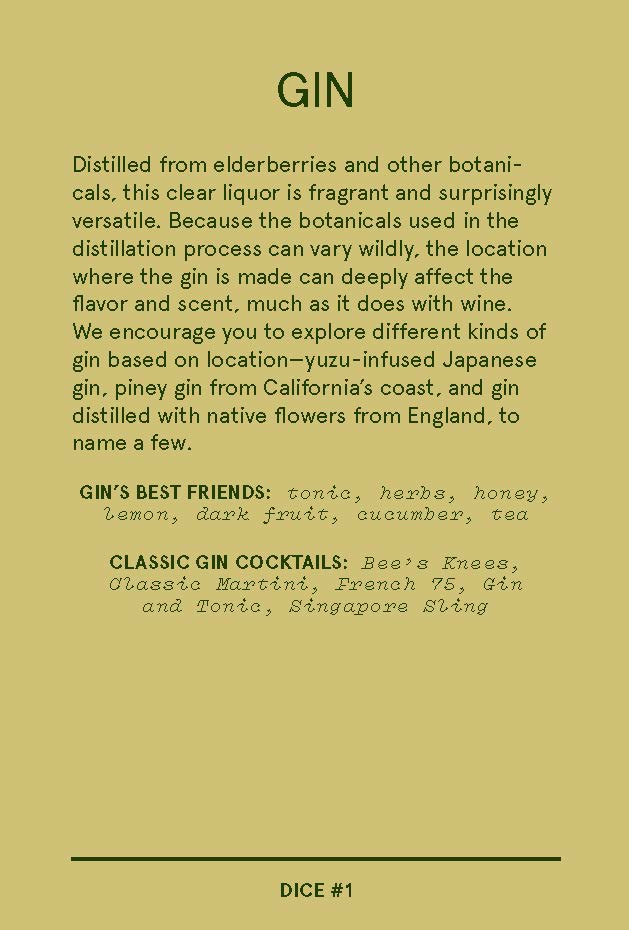 Cocktail Dice Liquors, Mixers, and More