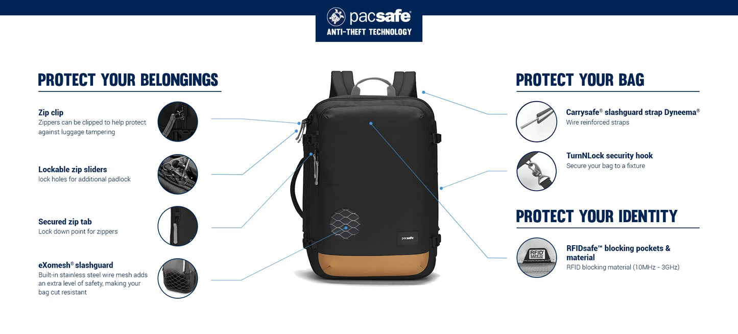 Pacsafe GO Anti-Theft Carry-On Backpack (34L)