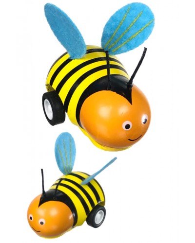 Pull Back Wooden Bee Racer
