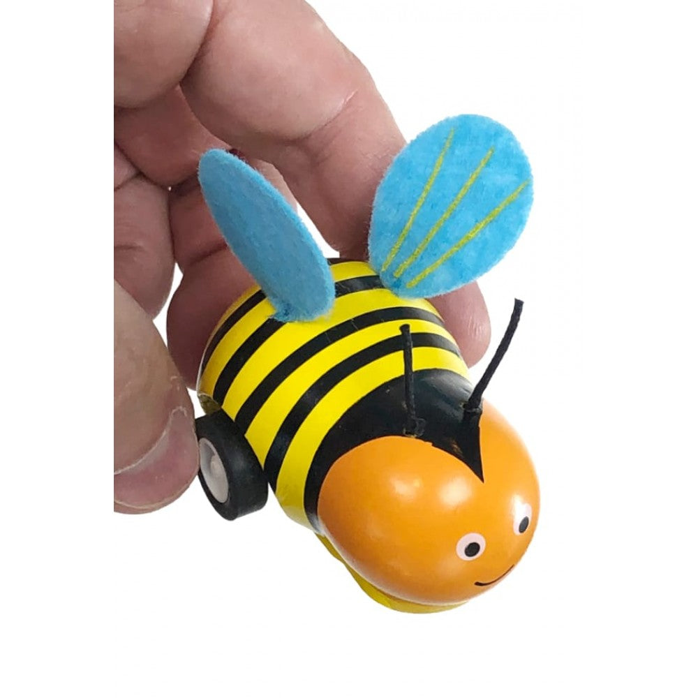 Pull Back Wooden Bee Racer