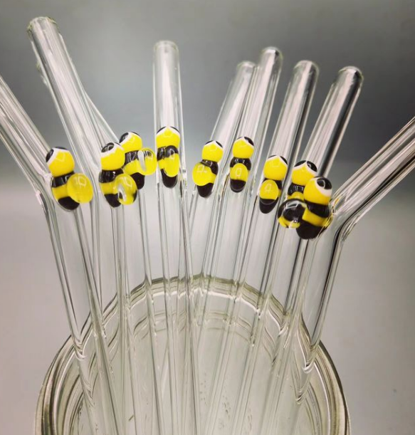 Changeling Glass Works Glass Straws with Figurines