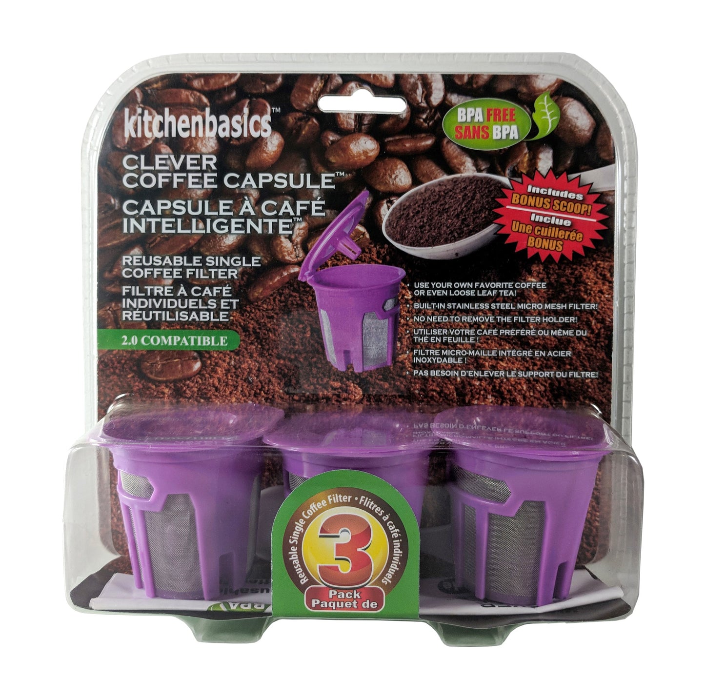 CoffeePod Reusable Single-Serve Coffee Brewing Pods (set of 3)