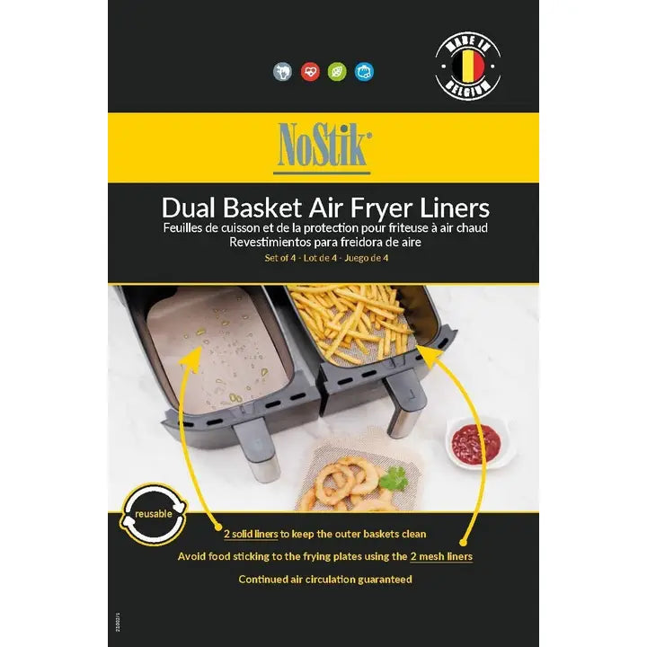 Nostik Air Fryer Liners Dual Basket 4/st
