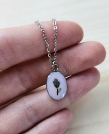 Velvet Snow - Oval Pendant Necklaces
