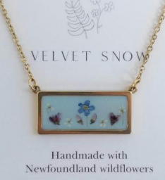 Velvet Snow - Horizontal Rectangle Necklaces