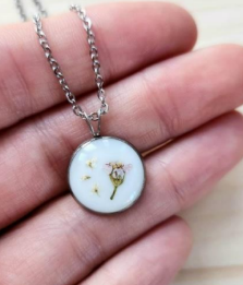 Velvet Snow - Round Pendant Necklaces