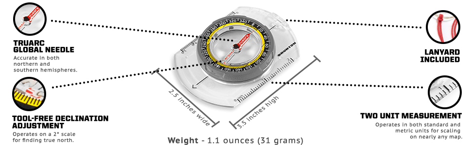 Brunton TruArc 3 Baseplate Compass