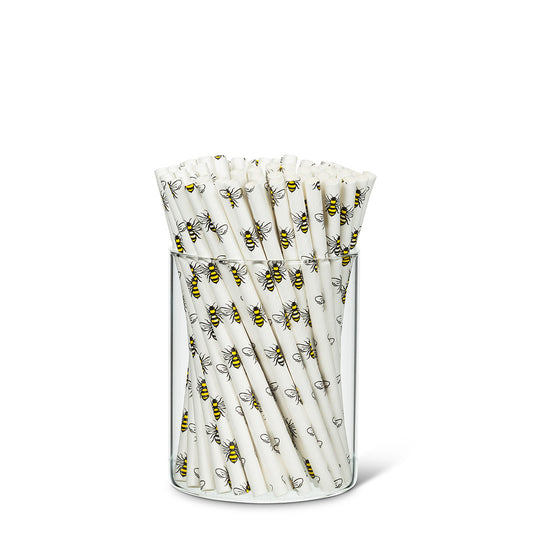 Honeybee Paper Cocktail Straws - 100 Straws