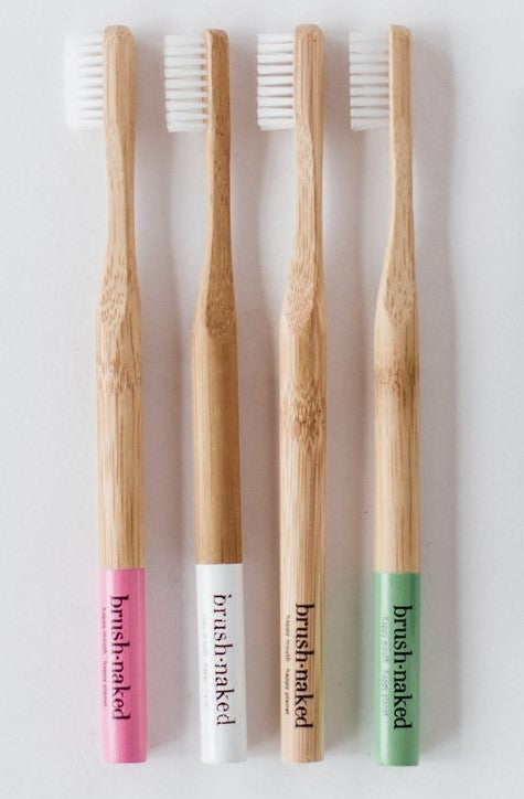 Brush Naked Bamboo Medium Toothbrush - 4 PACK