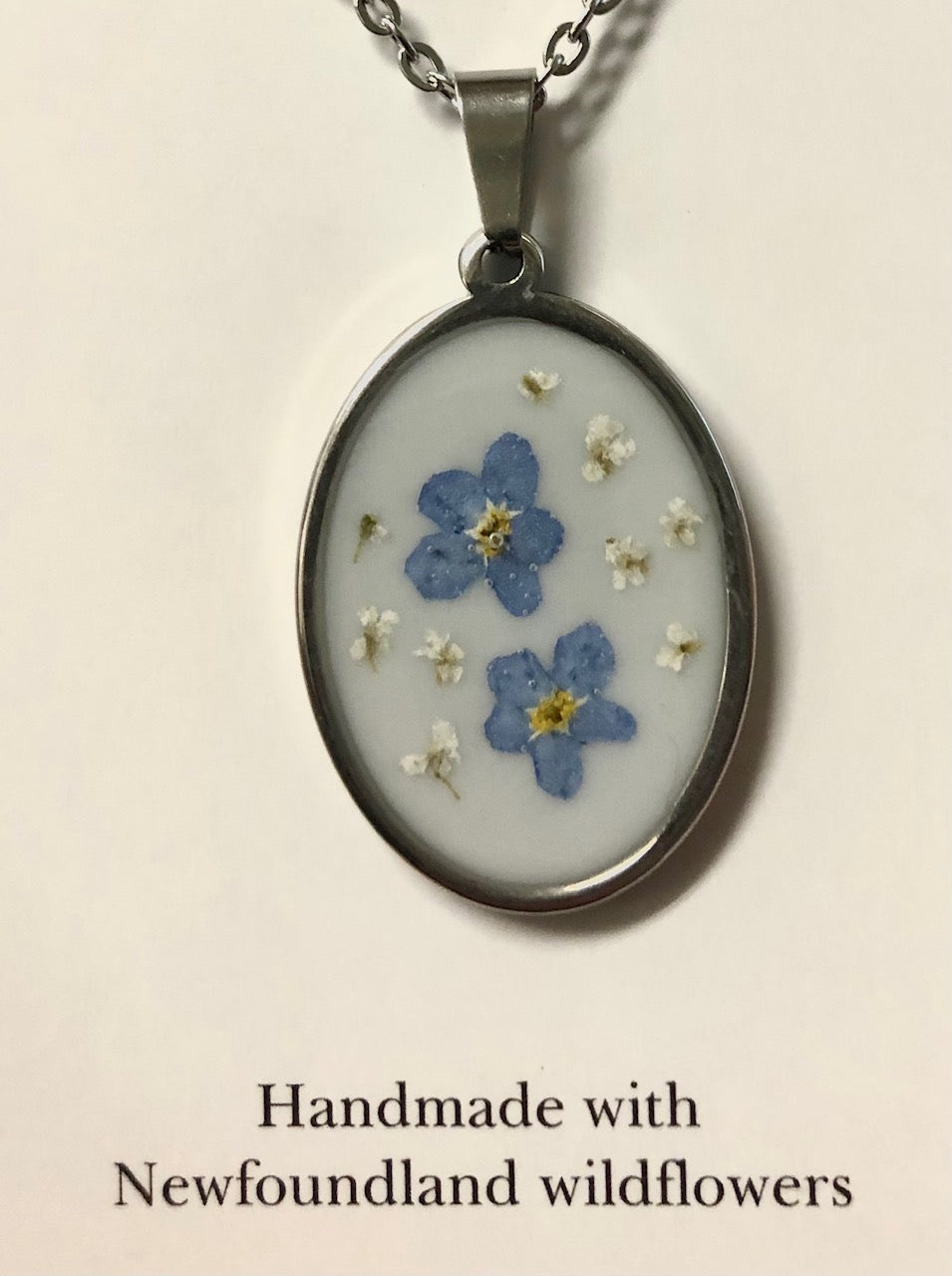 Velvet Snow - Oval Pendant Necklaces
