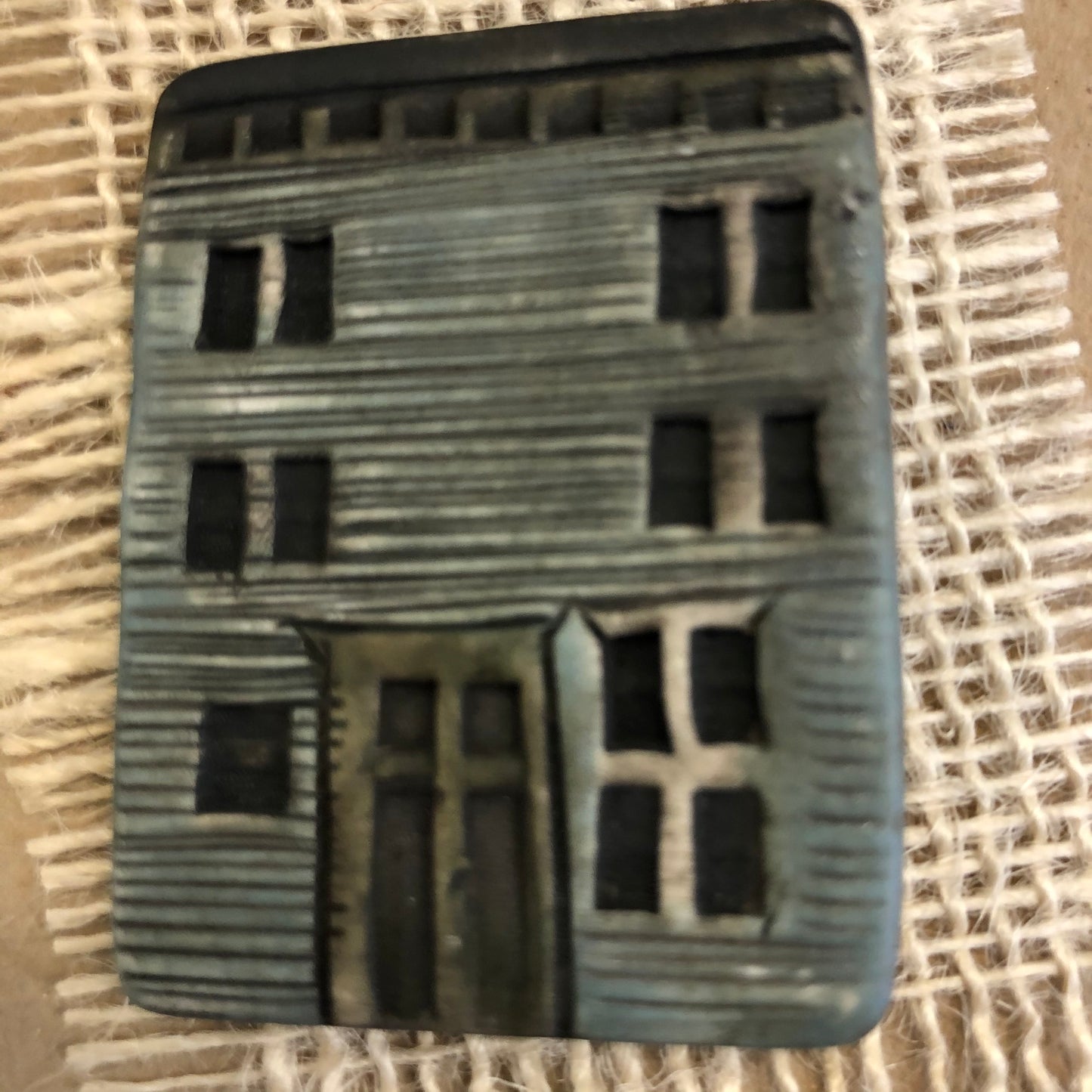 Northeastern Folk Art Little Row House Pin
