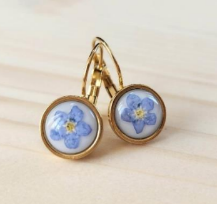 Velvet Snow-Lever-Back Earrings