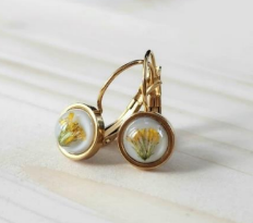 Velvet Snow-Lever-Back Earrings