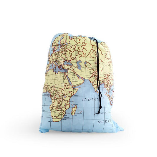 Kikkerland World Map Travel Size Laundry Bag