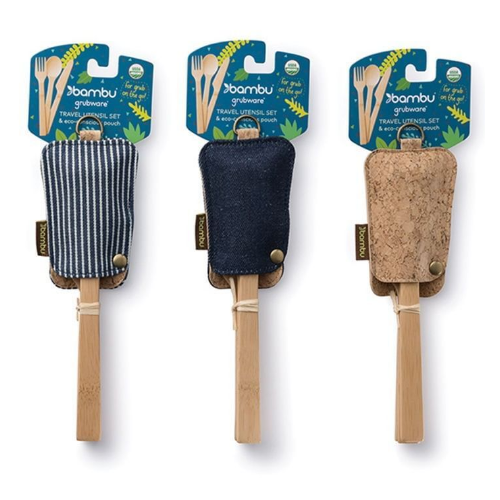 Bambu Bamboo Travel Utensil Set - Hemp Denim