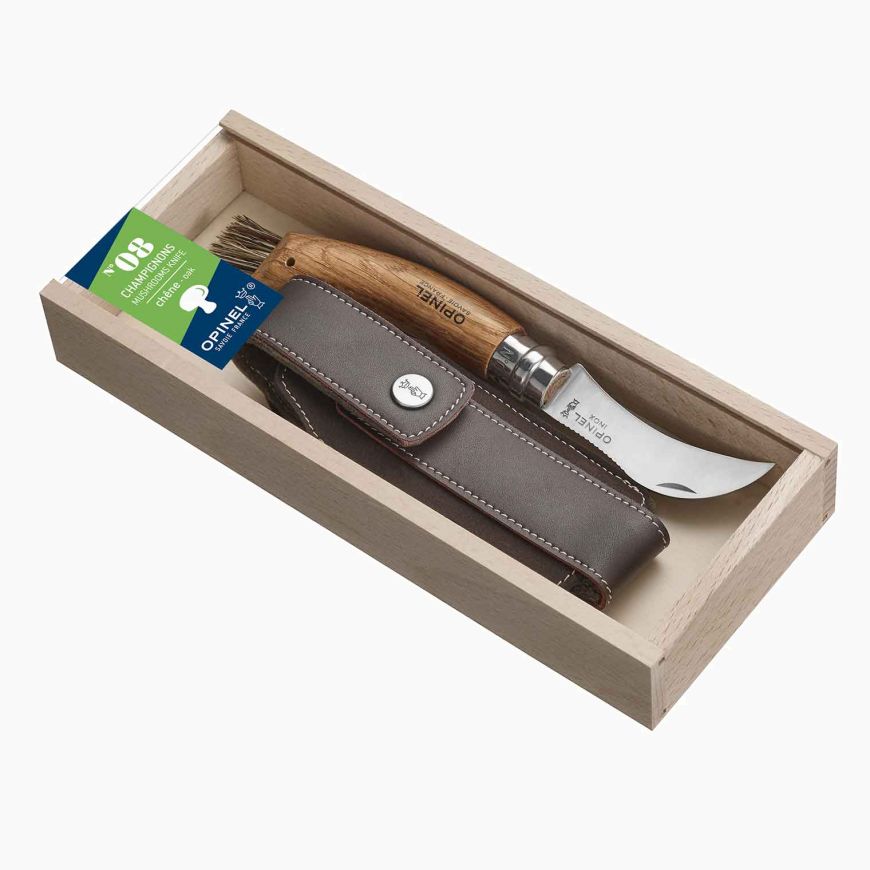 Opinel No. 08 Mushroom Knife + Sheath + Case