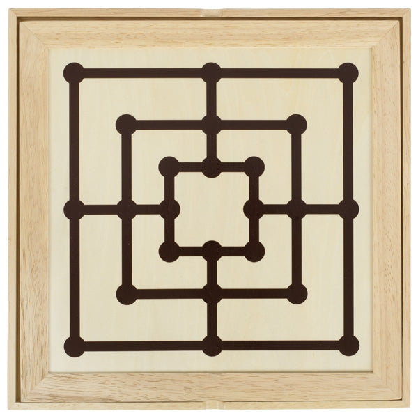 Goki Wooden Chess, Draughts & Nine Men's Morris Game Set