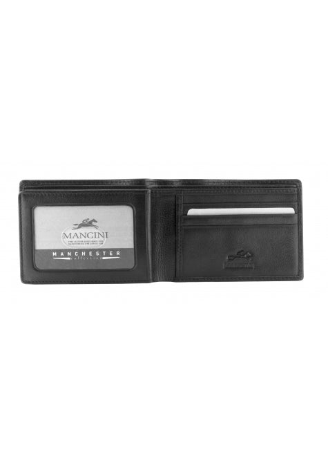 Mancini Manchester Collection Men’s RFID Secure Bi-Fold Mid Wing Wallet