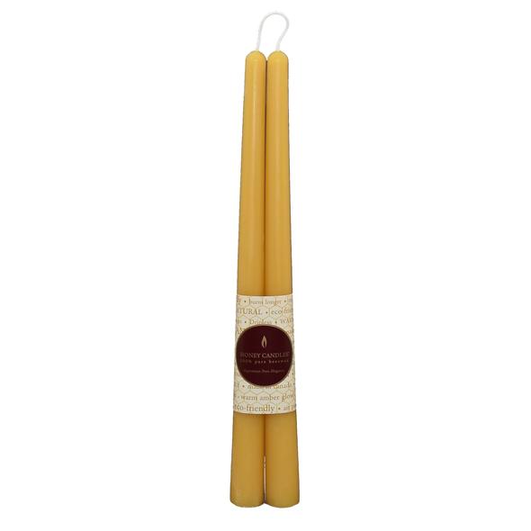 Honey Candles Beeswax 12" Taper Candles **Set of 2**