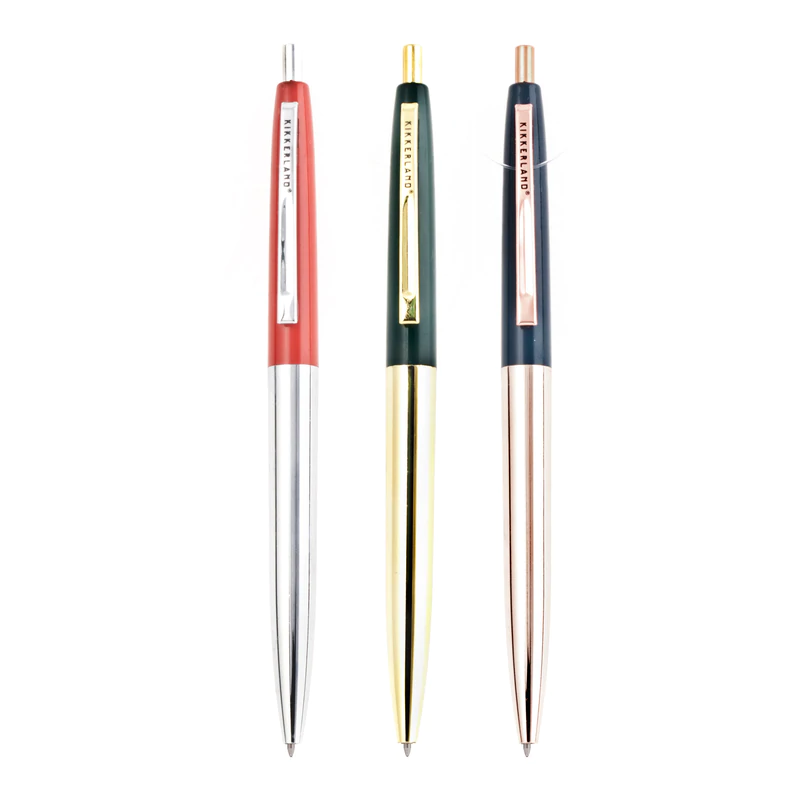 Metal Retro Pens Set of 3 by Kikkerland