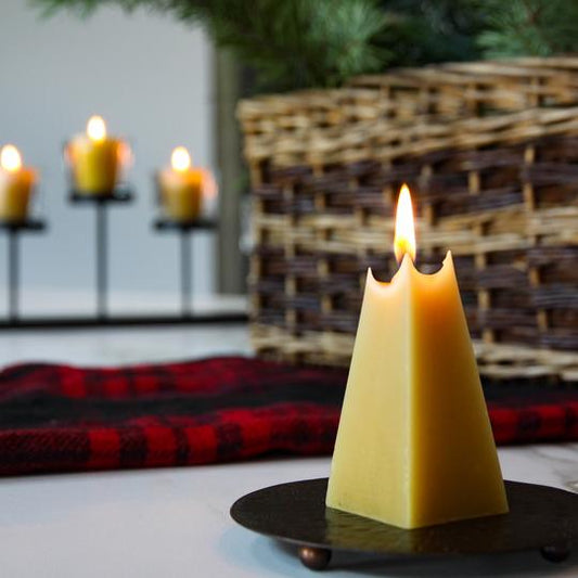 Honey Candles Pyramid Beeswax Candle