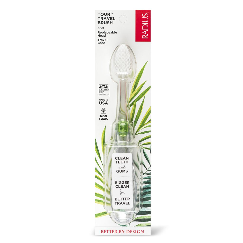 Radius Tour Travel Folding Toothbrush and Replacement Heads