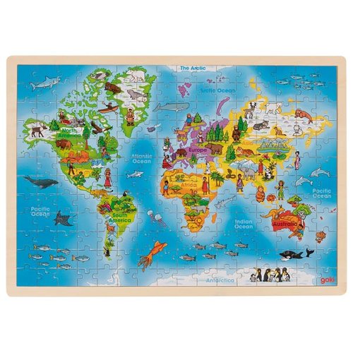 Goki Wooden Puzzle - The World