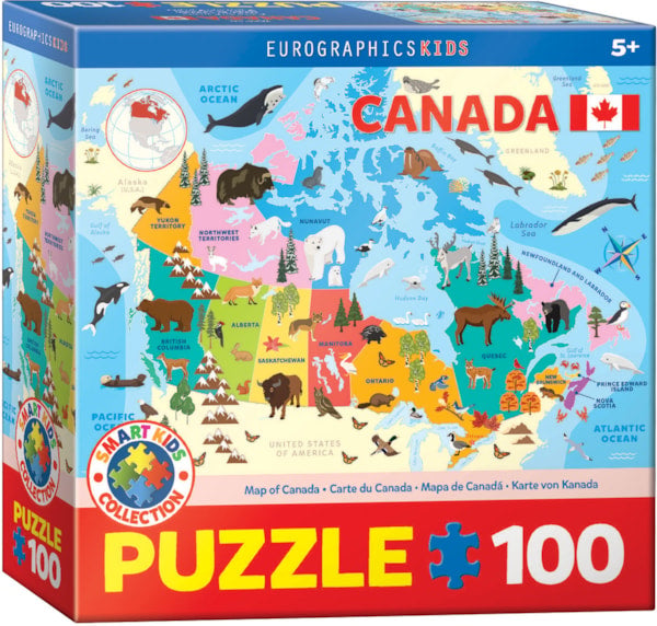 Eurographics Illustrated Map of Canada 100-Piece Puzzle