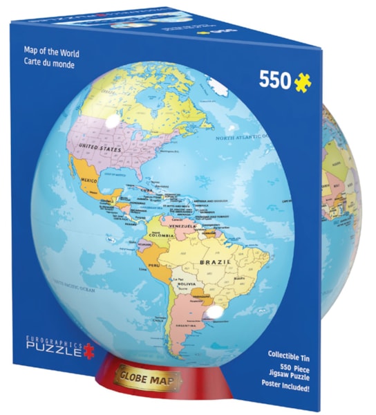Eurographics Map of the World Tin 550-Piece Puzzle