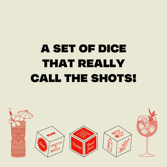 Cocktail Dice Liquors, Mixers, and More