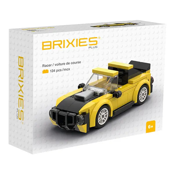 Brixies Plus - Mini Racer Yellow, 134 Pcs