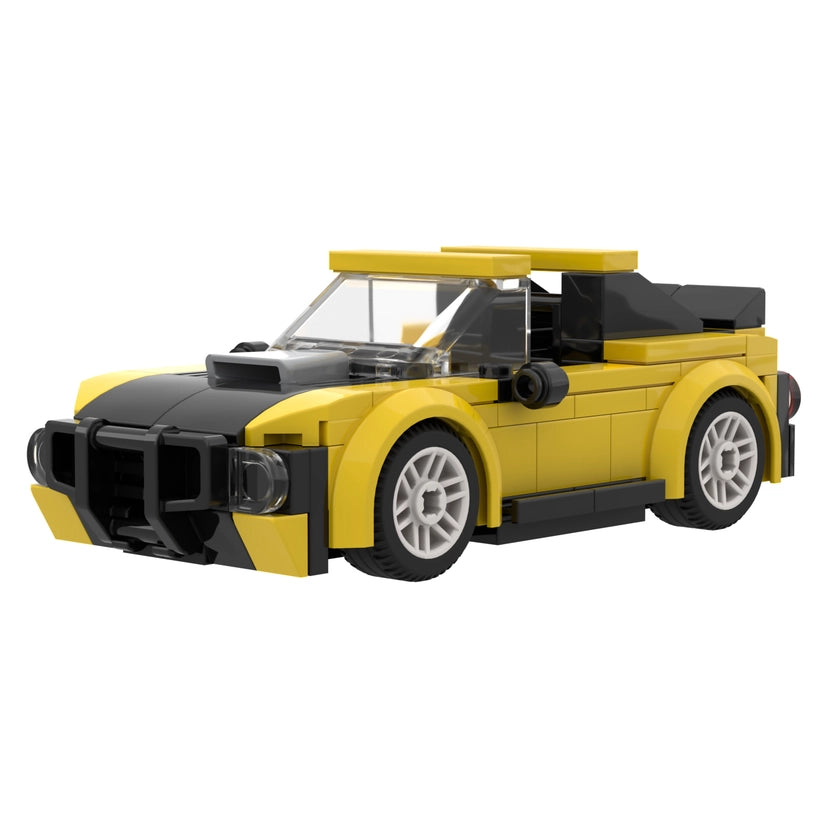 Brixies Plus - Mini Racer Yellow, 134 Pcs