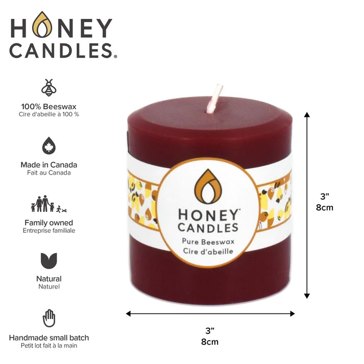 Honey Candles Beeswax Round Pillars