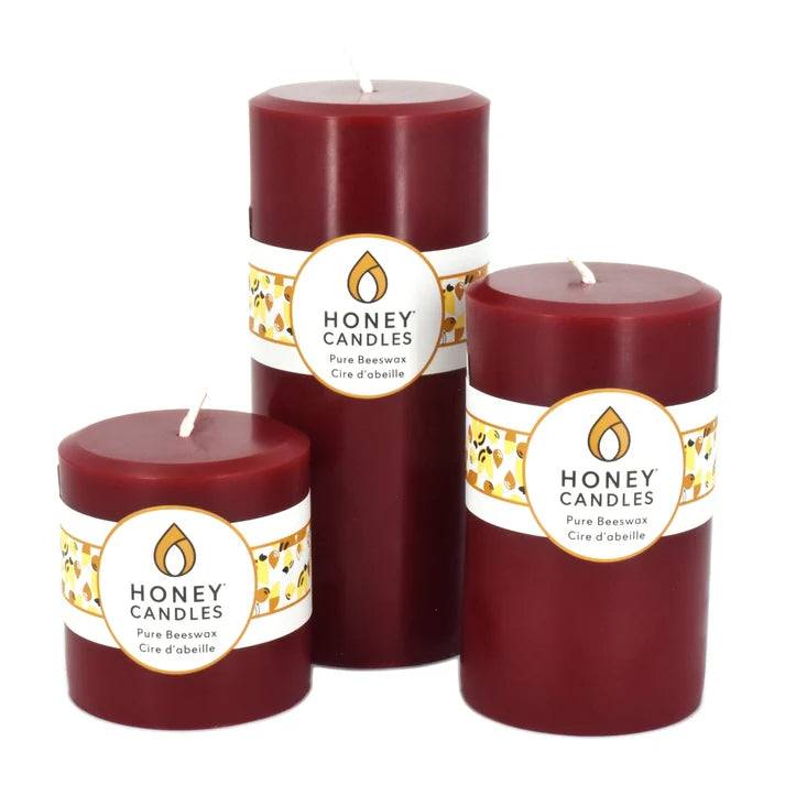 Honey Candles Beeswax Round Pillars