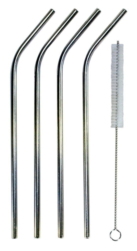 Kitchen Basics Stainless Steel Straws with Brush 4 pack