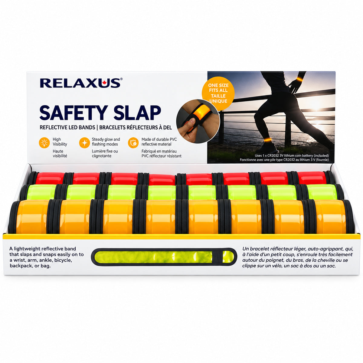 LED Slap Wrap Bracelet – 100 Lumen Reflective Safety Light
