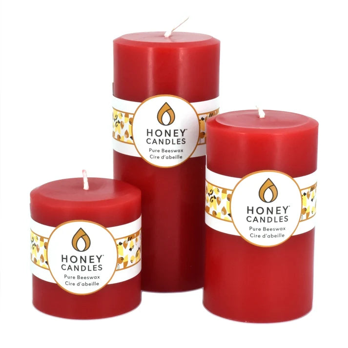 Honey Candles Beeswax Round Pillars