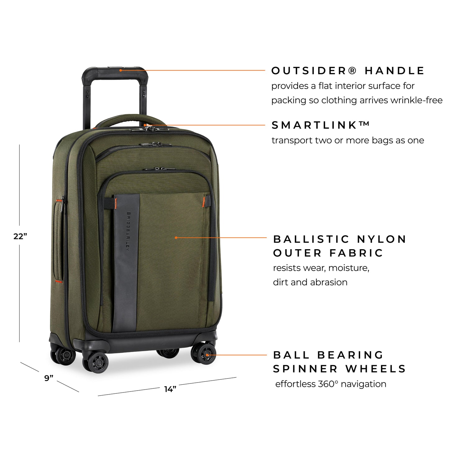 Briggs & Riley ZDX 22" Carry-On Expandable Spinner (US Size)