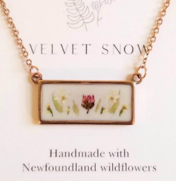 Newfoundland Wildflower Horizontal Rectangle Necklaces from Velvet Snow