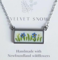 Newfoundland Wildflower Horizontal Rectangle Necklaces from Velvet Snow
