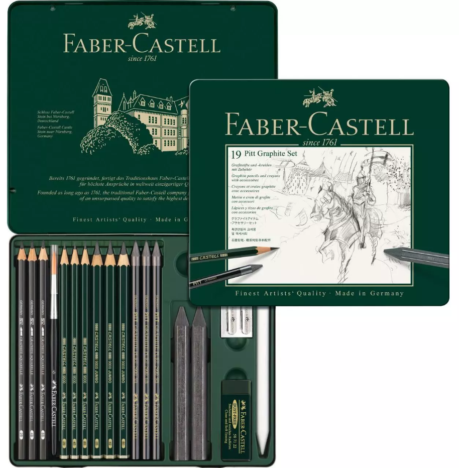 Faber-Castell Pitt Graphite Set, Tin of 19