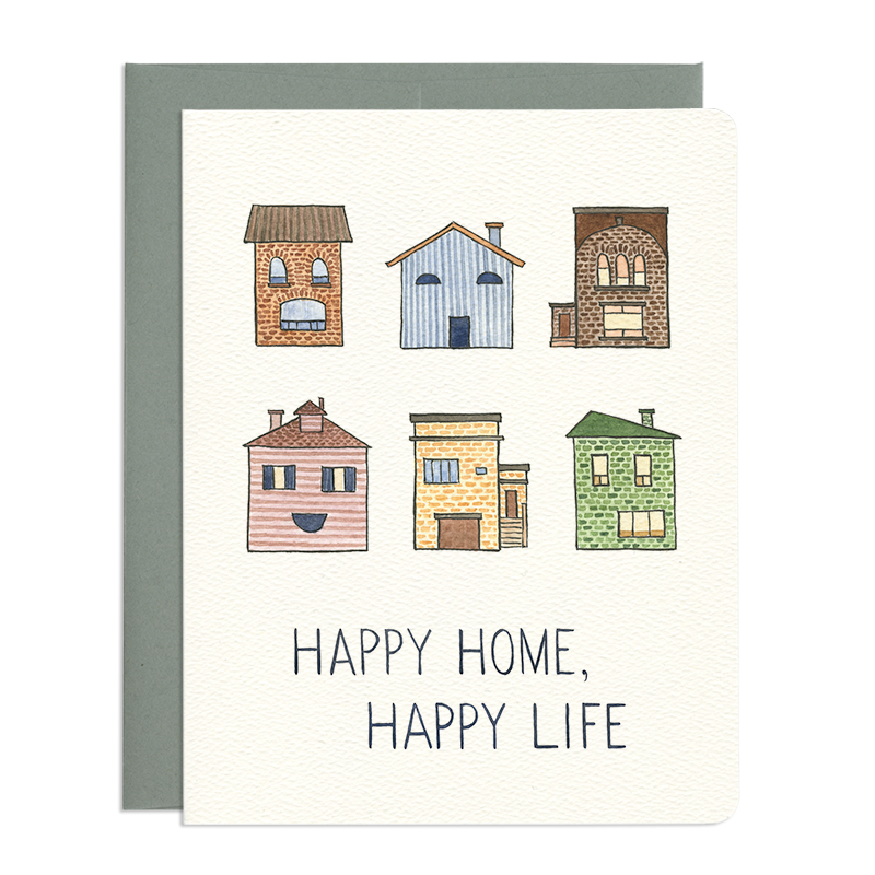 Happy Home Greeting Cards by Gotamago