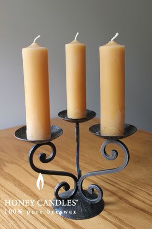 Honey Candles 6" Natural Column Beeswax Candles