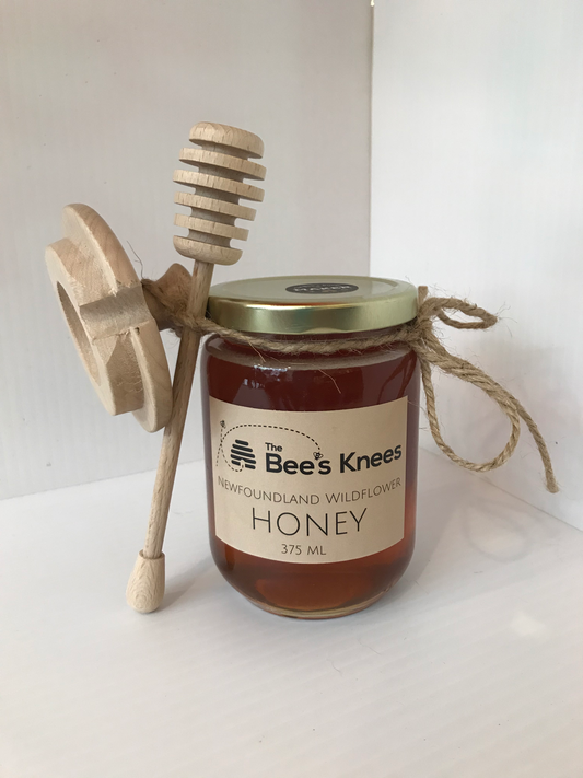 The Bee's Knees Wildflower Honey & Wooden Lid & Dipper Kit