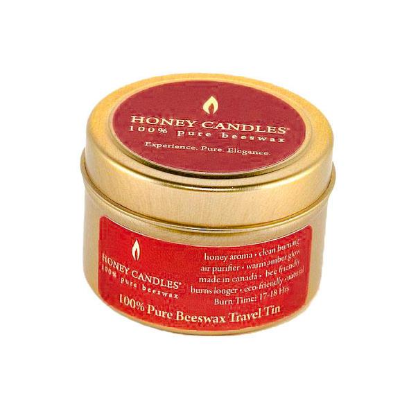 Honey Candles Beeswax Gold Travel Tin Candle