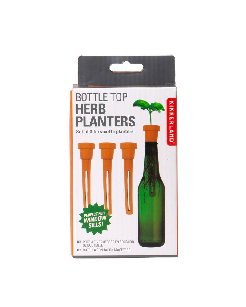 Kikkerland Bottle Top Herb Planters