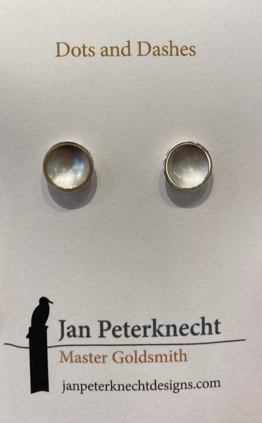 Dots and Dashes Sterling Silver Stud Earrings by Jan Peterknecht Designs