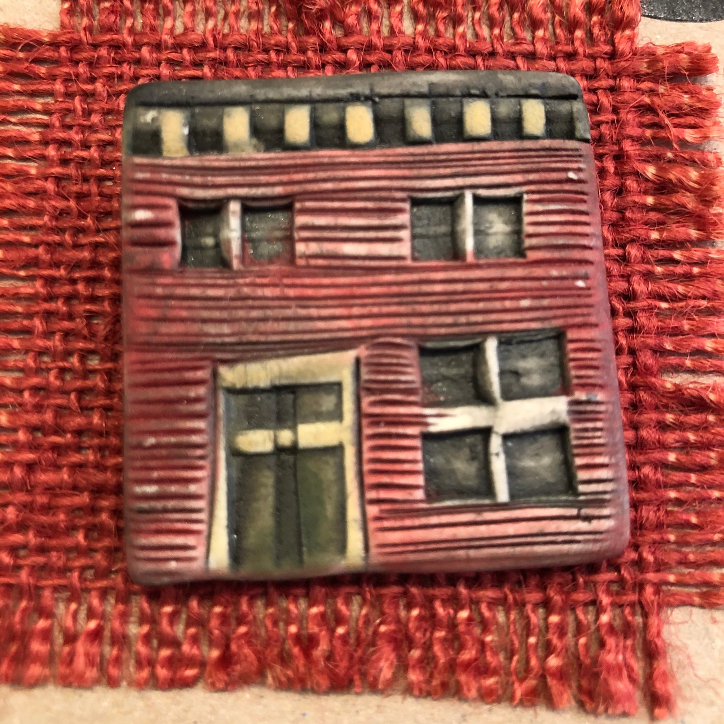 Northeastern Folk Art Little Row House Pin