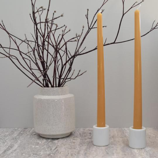 Honey Candles Beeswax 12" Taper Candles **Set of 2**