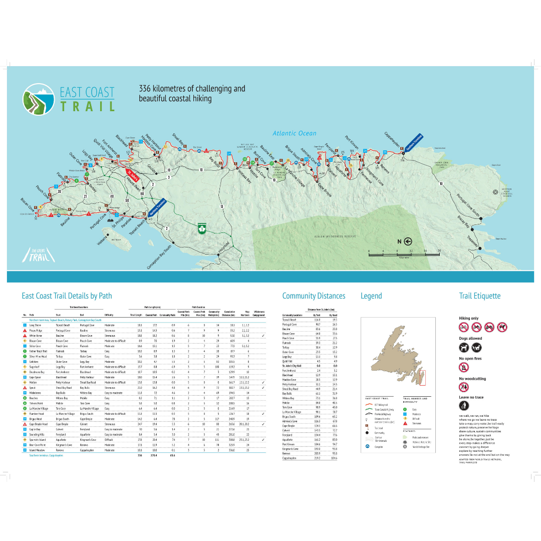 East Coast Trail Overview Map